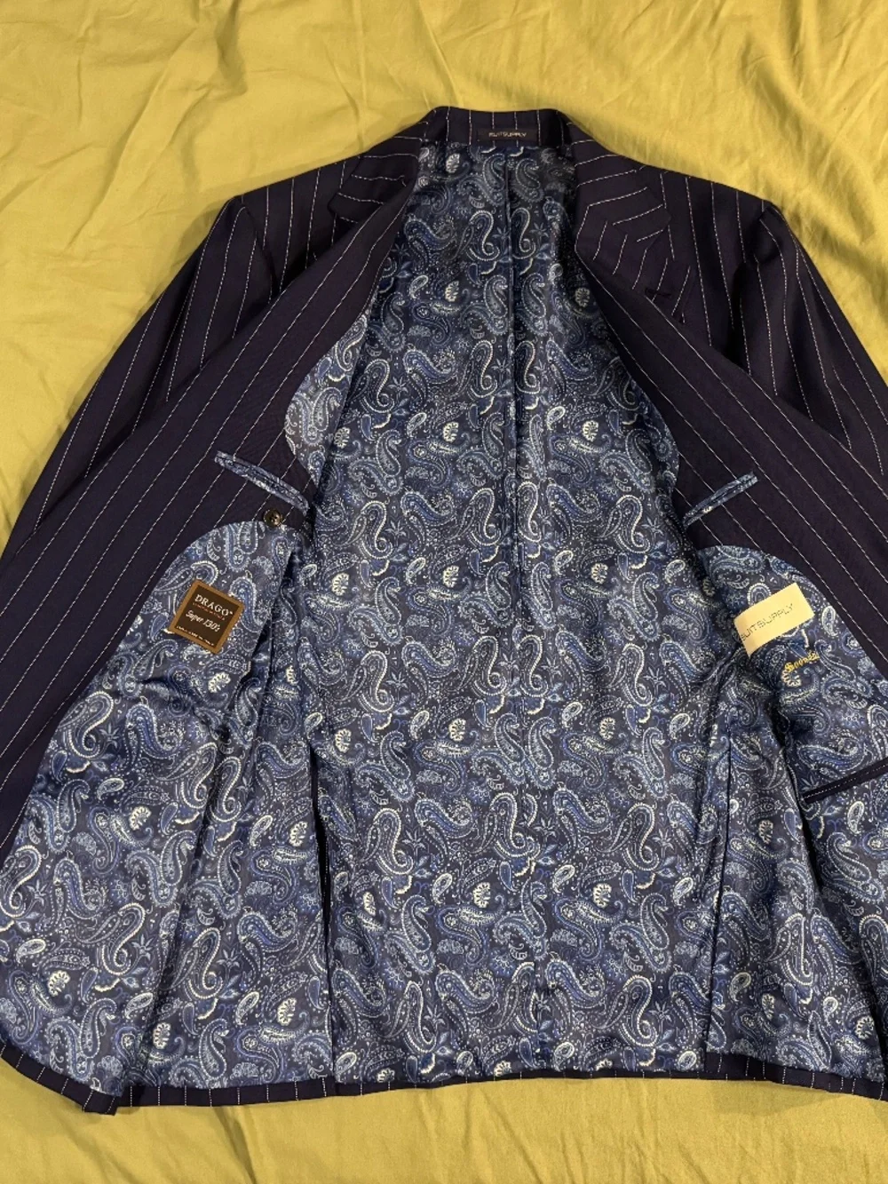 Suitsupply Navy Pinstripe Drago Super 130 Suit